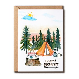 SMHGifts Happy Birthday Camping Card - Lovely Card - Birthday Card - Card For Him Her - Greeting Card - Friend Card - Adventure Card - Blank Card