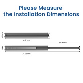 Valet Rod 14-Inch,Tenovel Closet Hanging Rod, Rust-Free Closet Hanging Clothes Hat Rack (Mounting Screws Included)-Gunmetal Gray
