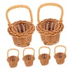 KONTONTY 6 Pcs Pp Woven Mini Baskets Handles Tiny Storage
