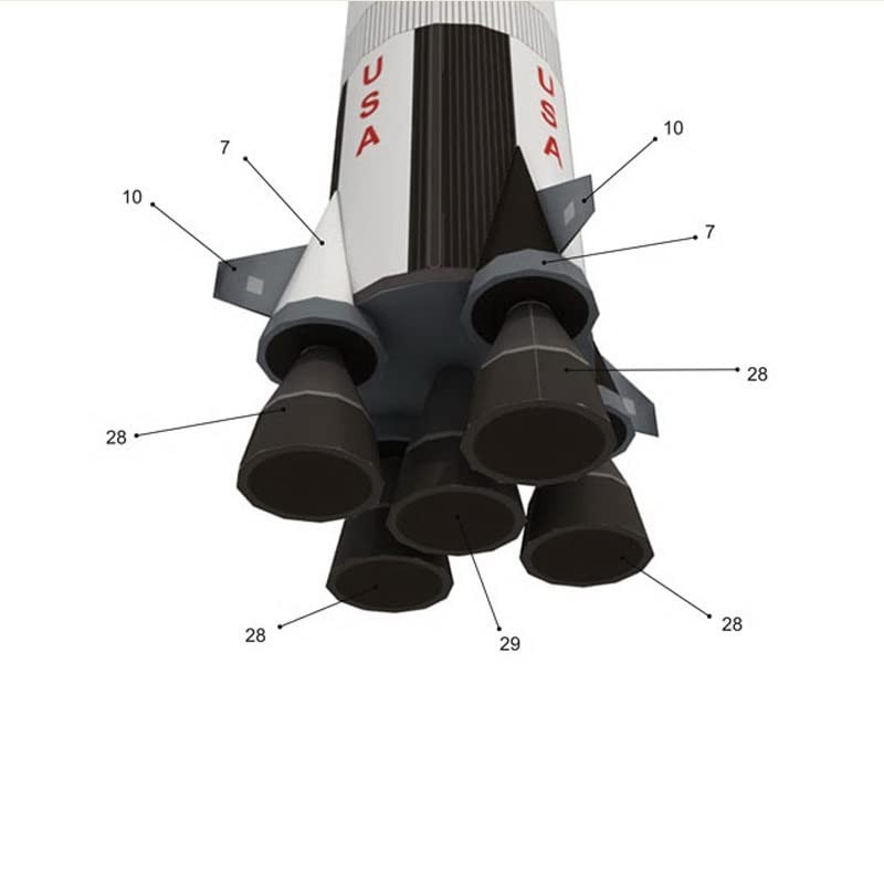 1/300 Scale Saturn V Type Rocket and Launcher Paper Model