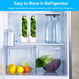 Pack of 2 Herb Savers, Herb Storage Containers Herb Keeper Storage Container for Herbs Vanilla Keep Fresh Cup Kitchen Storage Cup Herb Capsule for Coriander Mint Parsley