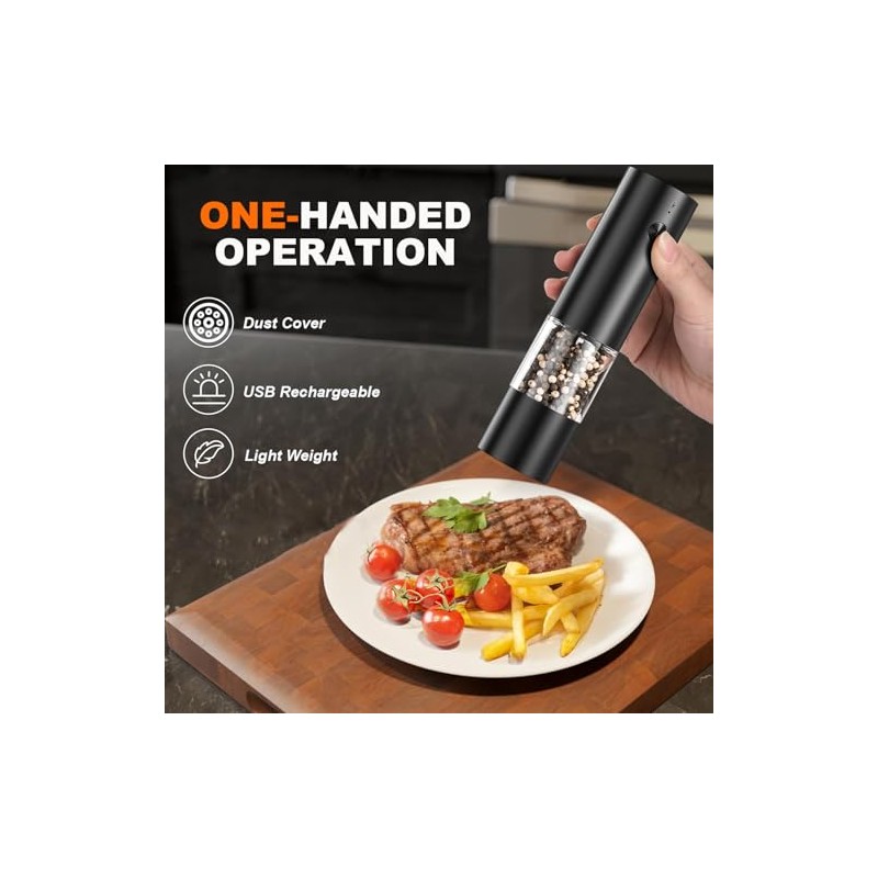 Rechargeable Electric Salt and Pepper Grinder Set