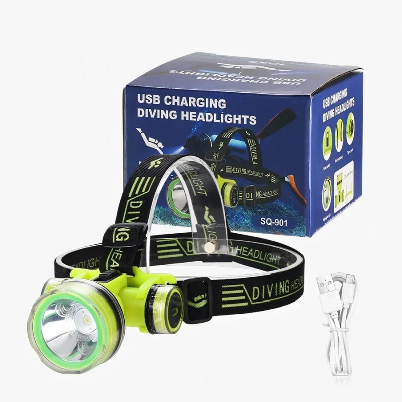 Unbranded Portable Rechargeable LED Diving Headlight Headlamp 500M Underwater Lighting
