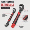 Self-Adjusting Open-End Wrench Set with Double-End Grip for Nuts, Bolts