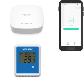 YoLink X3 vesion Outdoor Temperature & Humidity Data Logger, Hygrometer, Thermometer, 1/4 Mile Range, 5+ Years Battery Life, Emails/Text/App Alerts, Alexa. Pet Cage, Freezer, Greenhouse. Hub Included