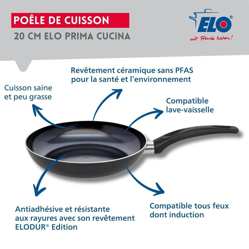 ELO 4952026 Kitchen Pan, Induction Pan, Kitchen Pan, Suitable for