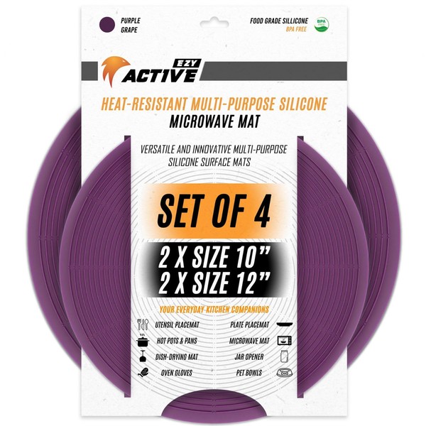 EZY ACTIVE Set of 4 Multi-Use Silicone Mats – Microwave
