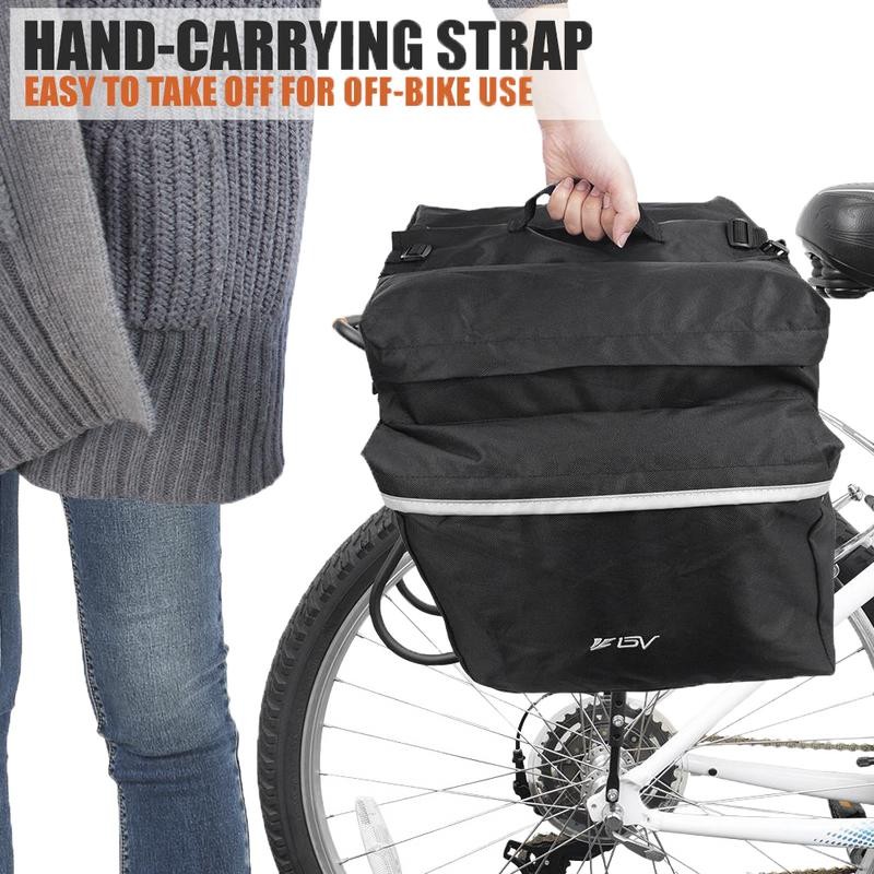 BV Panniers with Adjustable Hooks | BV-BA104P - Color: Black