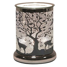 Aroma Accessories Silhouette Electric Wax Melt Burner Silver, Stag