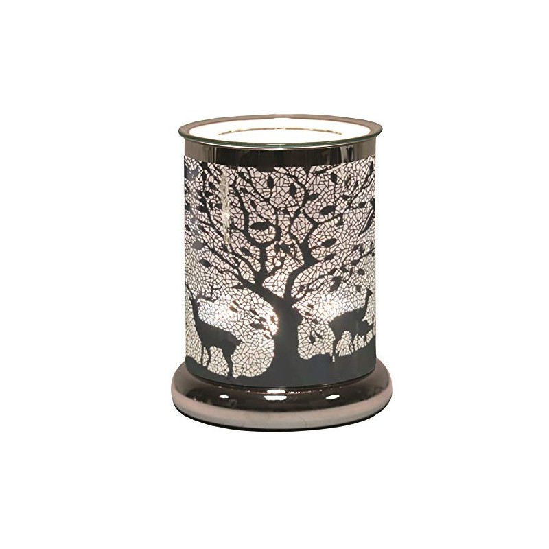 Aroma Accessories Silhouette Electric Wax Melt Burner Silver, Stag