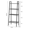 HC.LIFE Librero Organizador Minimalista Acero Carbono De 4 Niveles