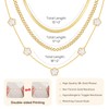 Womens Gold Layered Necklace - 3Pcs 18K Gold Plated Floral