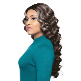 Foxy Silver Wigs True Wig Color 4-24" Long Wavy Ultra Lace Front Natural T-Part Fusion Heat Friendly Synthetic Fiber Womens Pre-Plucked Natural Baby Hairline Bundle Maxwigs Hairloss Booklet