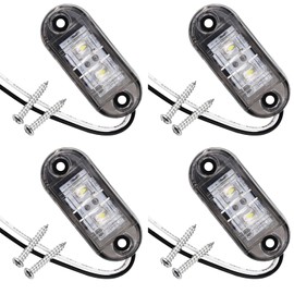 Comioke 4 PCS LED Seitenmarkierungsleuchten 12 / 24V Anhänger-Seitenleuchte Licht Weiß, Universelle Positionslichter für Lkw, Anhänger, Van, Wohnwagen, Bus, Boot, Lkw, Auto, Vorder- und Rückleuchten