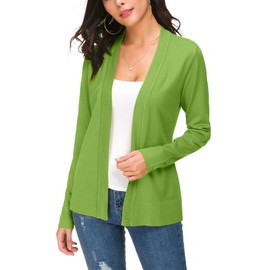 Women's Elegant Casual Long Sleeve Elastic Cardigan, Lightweight Solid Knitted Blazer, olive