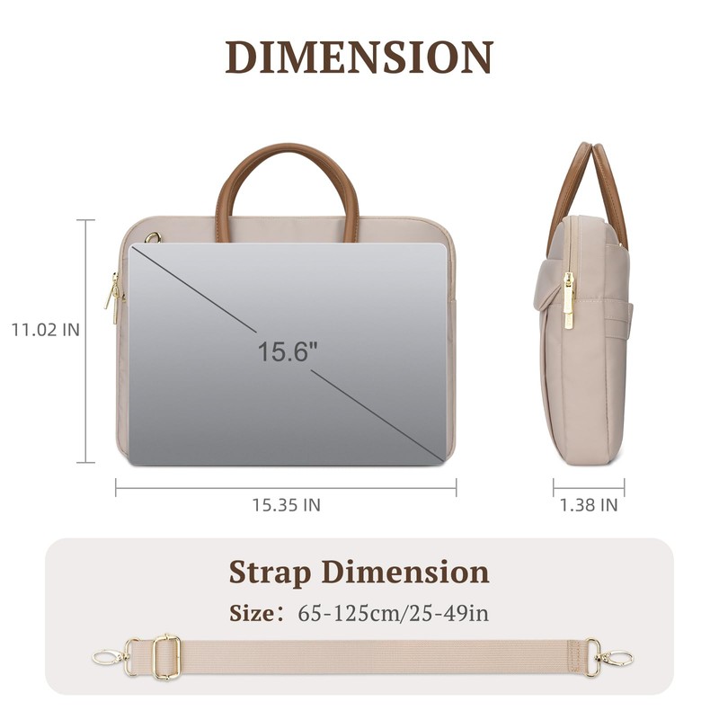 RAINYEAR 15.6 Inch Laptop Bag for Women, Protective Waterproof Large