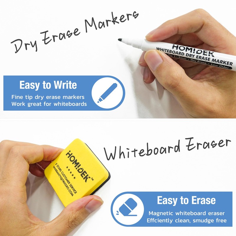 HOMiDEK Magnetic Whiteboard for Fridge, Refrigerator Dry Erase Board, Small