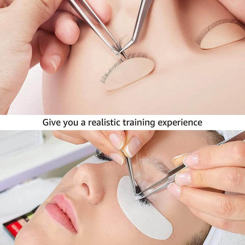 HuYiGGZ 6 Pairs Replacement Eyelids for Mannequin Head Removable Realistic