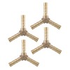 X AUTOHAUX 4 Pcs 6mm Y Shaped Hose Barb Brass