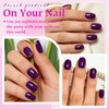 240PC Extra Short Press on Nail Square Dark Purple Fake