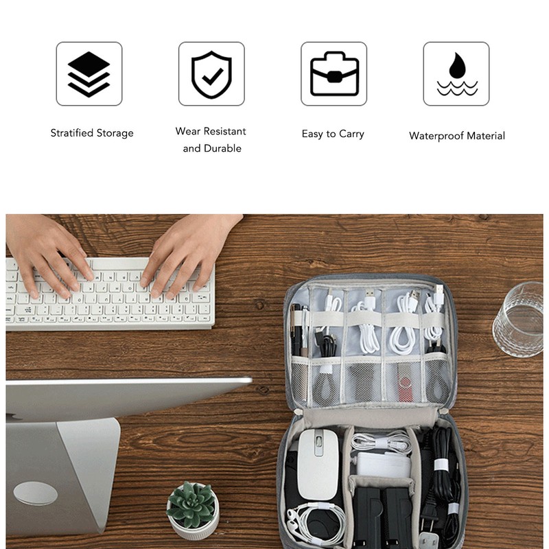 Portable Cord Bag Electronic Accessories Carry Case Waterproof Electronic Storage