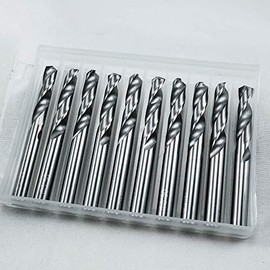 KLOT Industrial Grade 10pcs Solid Carbide Drill Bit 5mm 0.19685" 2-Flute Straight Shank YG6X Tungsten