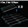 Spice Drawer Organizer, 4 Tiers 2 Set Clear Acrylic Slanted