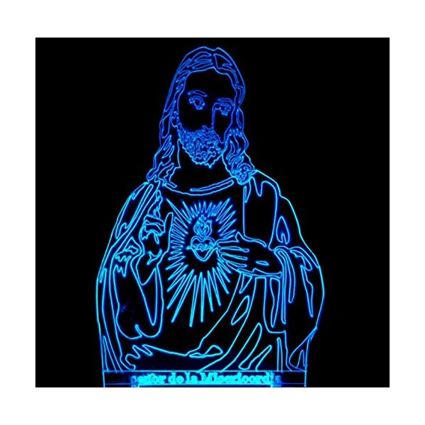 Jesus Christ 3D Illusion Lamp Gift 3D Night Light for Bedroom Decoration, 7 Colors Changing LED Desk Table Lamp Home Church Decors Christian 's Gift (Christ)