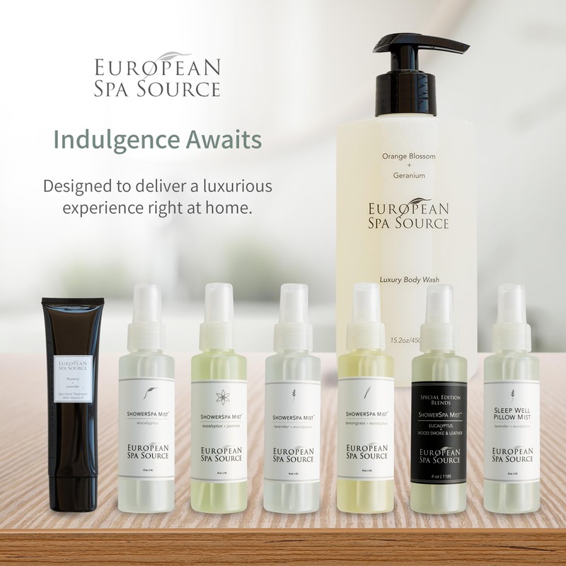 European Spa Source Energizing Lemongrass + Eucalyptus ShowerSpa Mist Spray