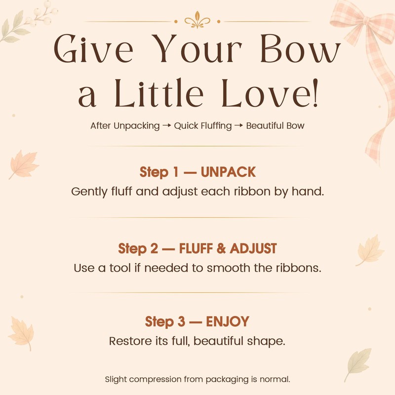 Fall Decor - Large Autumn Harvest Wreath Bow for Front