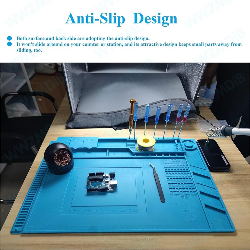 WWZMDiB Heat Resistant 932°F Silicone Soldering Work Mat（S-130【11.8 x 7.9”
