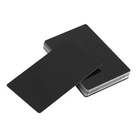 Yosoo 50 Piezas de Tarjeta de Visita de Aleación de Aluminio 5 Colores Impresionantes Espacios en Marca Láser Grabado de Metal Suave Tarjetas de Visita de Negocios(Negro)