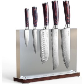 Stainless Steel Magnetic Knife Block .magnetic knife holder. Magnetic Knife Block Without Knives Double Side Magnetic Knife Holder Built in Three Powerful Magnets Strip