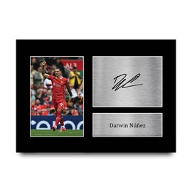 HWC Trading A4 Darwin Nunez Liverpool Gifts Printed Signed Autograph Picture for Football Fans and Supporters - A4