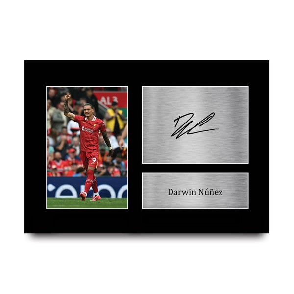 HWC Trading A4 Darwin Nunez Liverpool Gifts Printed Signed Autograph