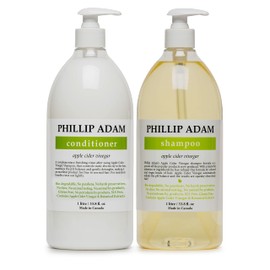 Phillip Adam Apple Cider Vinegar Shampoo and Conditioner Set for All Types of Hair - pH Balancing - Sulfate Free, Paraben Free & Silicone Free - 33.8 Ounce Each
