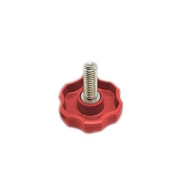 Red Thumb Screws with Rosette Fluted Head - 5/16-18" x 1" Clamping Knobs - Knurled Thumb Screw - SS Thumb Screw Red Thumbscrews Knurled Knob Screw Thumbscrew (4)