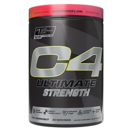 Cellucor C4 Ultimate Strength Pre Workout Powder - Tri-Stim Experience 300mg Caffeine+TeaCrine+Dynamine - Creatine & Beta-Alanine - Energy Supplement for Men & Women - Watermelon, 20 Servings