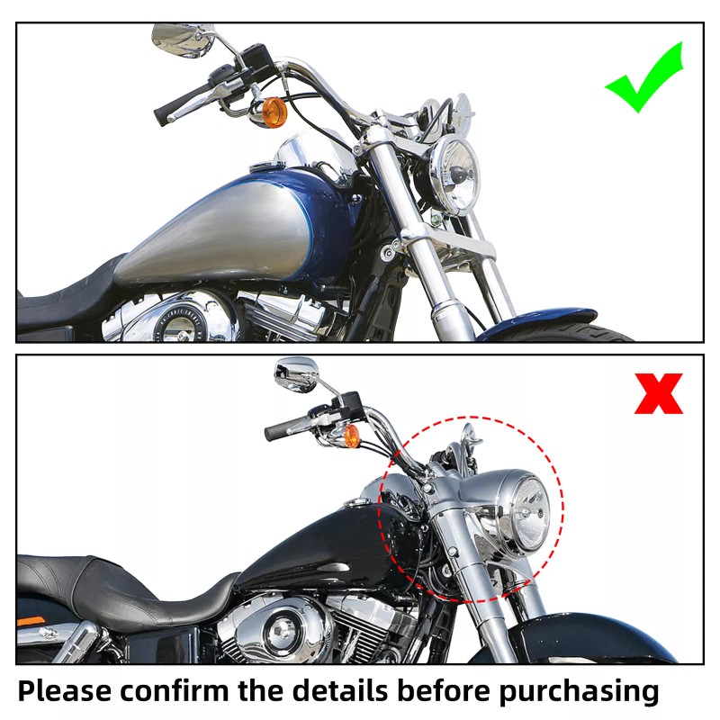 TCMT Front Headlight Fairing 15'' Windshield Fit For Harley Dyna