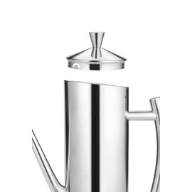 KSENDALO Premium Stainless Steel Olive Oil Dispenser & Kitchen Cruet (24oz/700mL) - Leakproof Oil Bottle with Drip-Free Spout, Ergonomic ONE-Piece Design for Precision Pouring with Vertical Handle