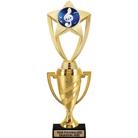 Crown Awards Music Trophy, 14" Gold Cup Majestic Music Trophies with Free Personalization, 1 Pack
