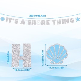 It's A Shore Thing Banner, Pre-Strung Glitter Tropical Beach Bachelorette Decor Coastal Bachelorette Party Favors Beach Banner for Bridal Shower Party Supplies