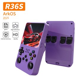 In Stock 128GB R36S Retro Handheld Game Console Linux System 3.5inch Screen 64GB Portable Pocket Video Game Console R36S 2024color: Purple, capacity: 128GB---21000 + games, screen size: 3.5inch
