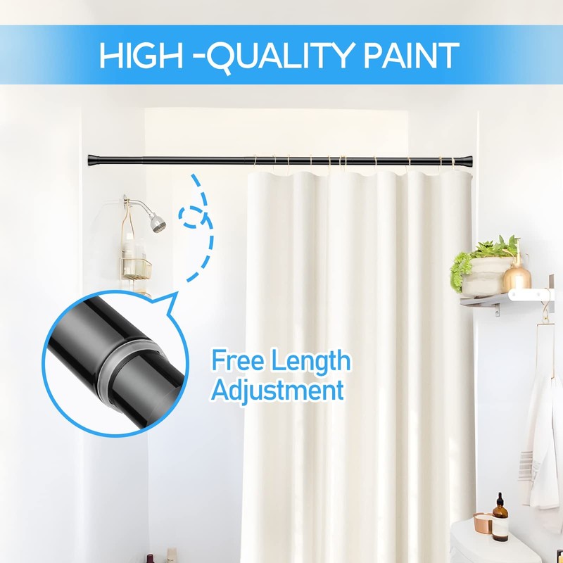 Tension Curtain Rod Black Tension Rod 28 To 48 Inch