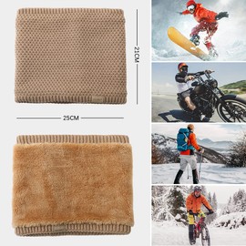 DURINM Scarf Women's Men's Tube Scarf Winter Warm Loop Scarf Men's Winter Tube Scarf Neck Warmer Fleece Lining for Motorcycle Bicycle for Motorcycle Bicycle Skiing Work Ski Mask, beige