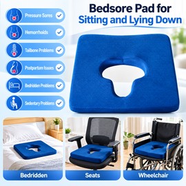 Ergonomic Seat Cushion for Everyday Sitting – Contoured Center Cutout Design for the Bedridden and Elderly Care, Wheelchairs, Office Chairs & Home Use