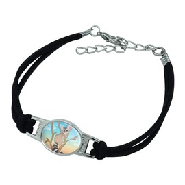 GRAPHICS & MORE Ring-Tailed Cat Novelty Suede Leather Metal Bracelet