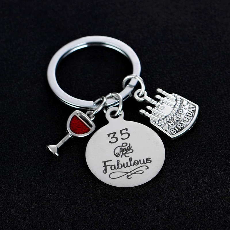 MADHAHEFU Birthday Gifts Live Laugh Love Birthday Keychains for Women