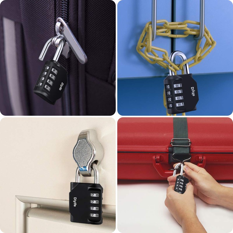 Diyife Combination Padlock, [2 Pack] 4 Digit Locker Lock Weatherproof