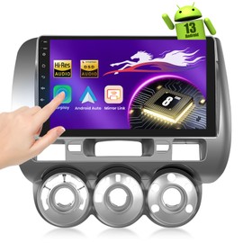 Upriding Android 15 Radio【Qualcomm 8 Core 4+64G】 for Honda Fit 2004-2010, 9'' Touch Screen Car Stereo with Wireless Carplay Android Auto, GPS/6G WiFi/DSP/Bluetooth/SWC/Mic, Backup Cam